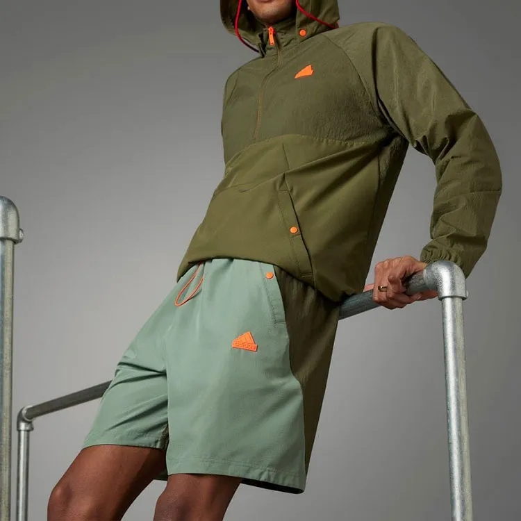 Adidas Casual Shorts Men Olive Green-3