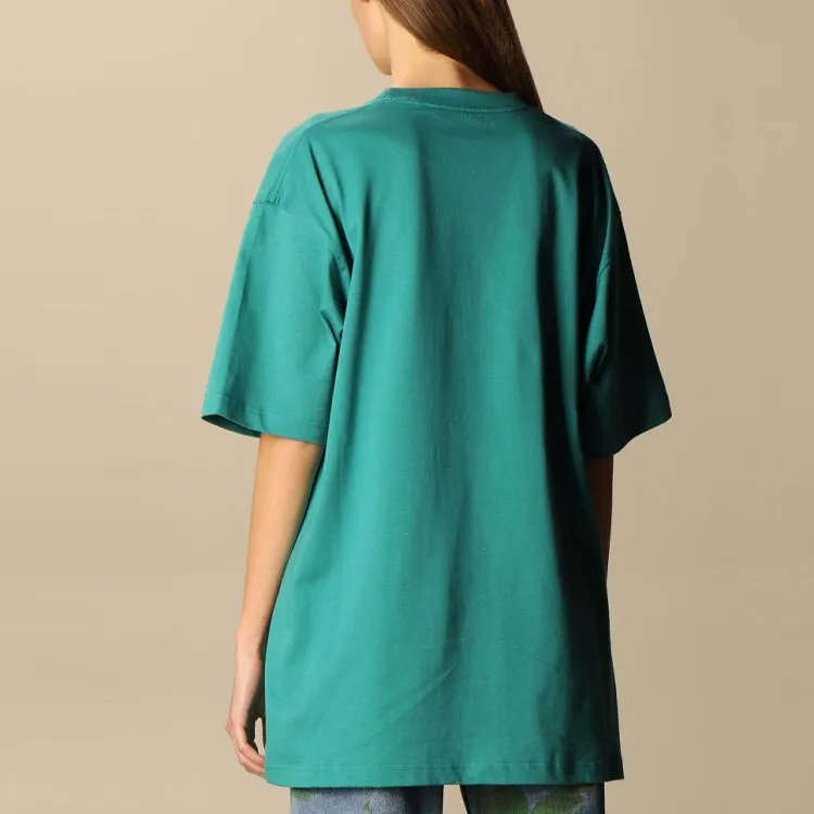 Balenciaga Logo T Shirt 'Dark Turquoise/White'-3