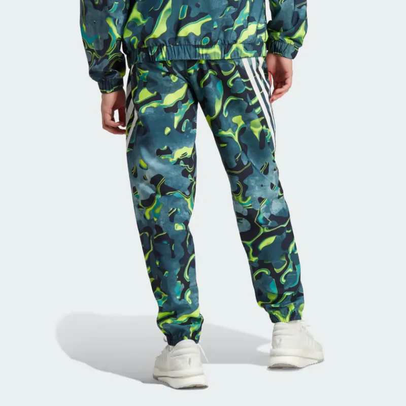Adidas Future Icons Allover Print Tracksuit Bottoms Athletic Trousers Men's Night Blue-2