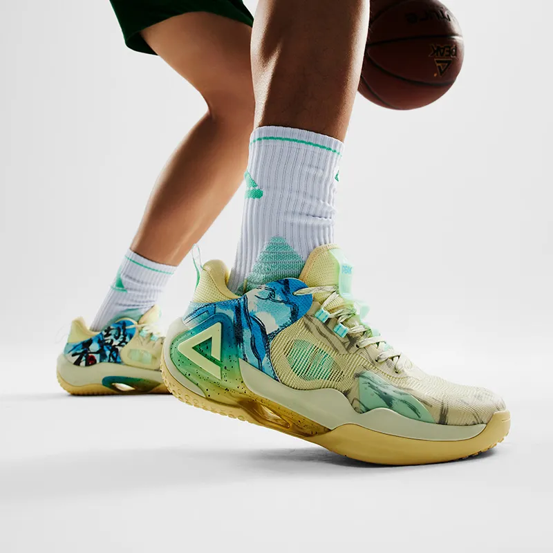 PEAK Sonic Boom 2.0 Large Sound Hi Fi Cushioning Breathable Low Top Basketball Shoes Men's Turquoise-10