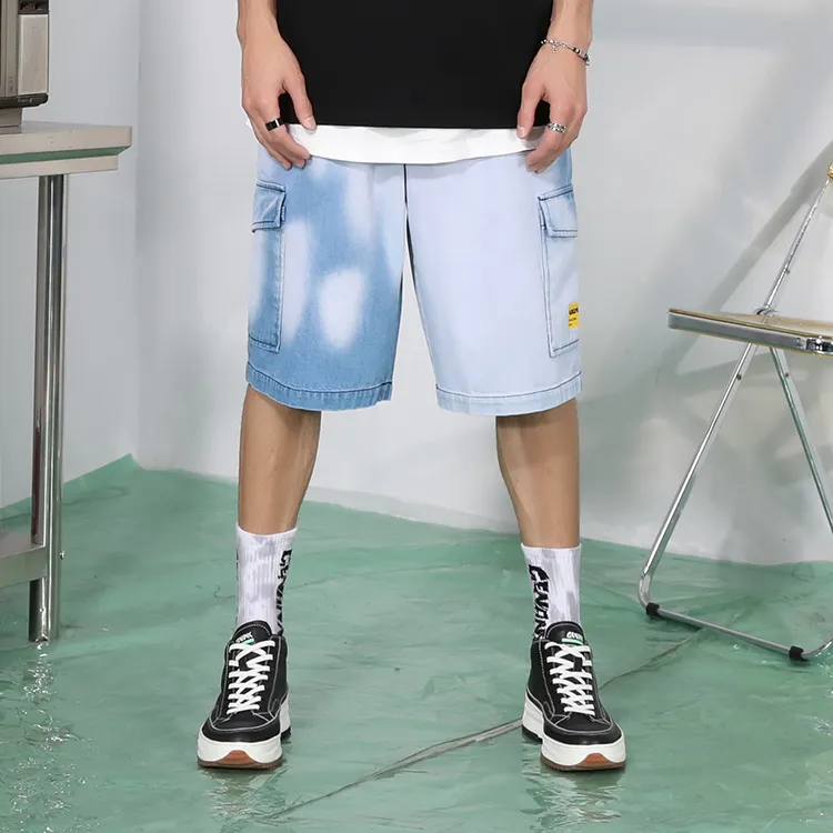 GENANX Loose Fit Shorts Unisex Denim Blue-2