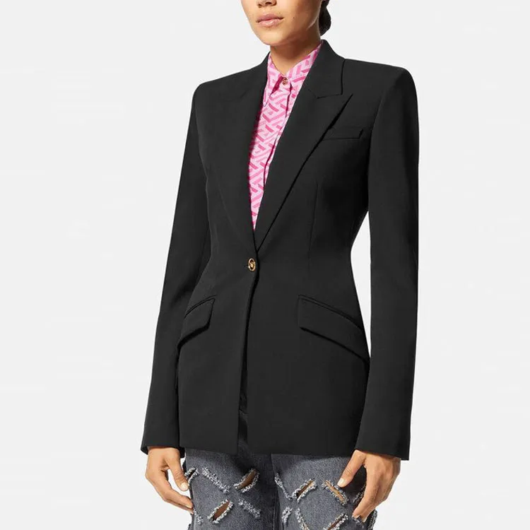 VERSACE Single Breasted Buttoned Blazer-2