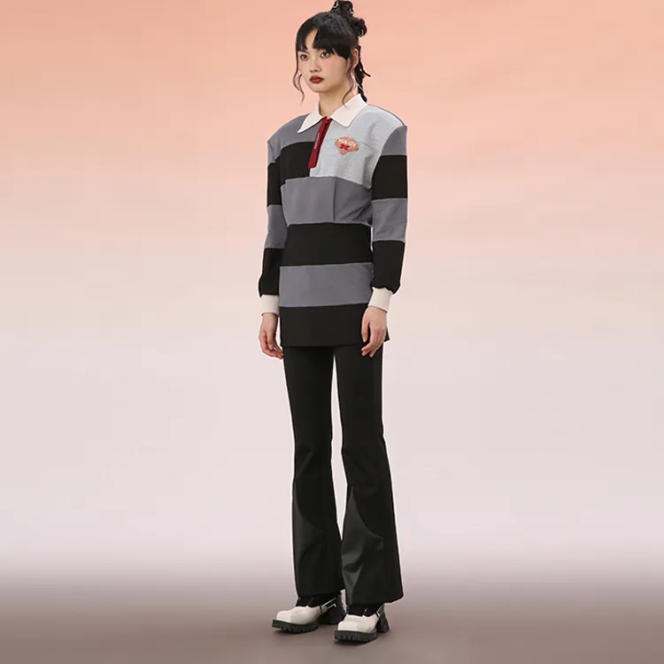 MUKZIN Long-Sleeved Dresses Women's Stripes-3