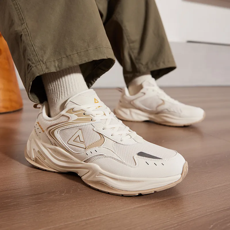 PEAK State Pole Source Back Casual Shoes Men Low Top Canvas White-6
