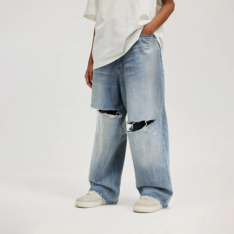BONELESS 2023 SPRING/SUMMER Jeans Unisex Blue-4