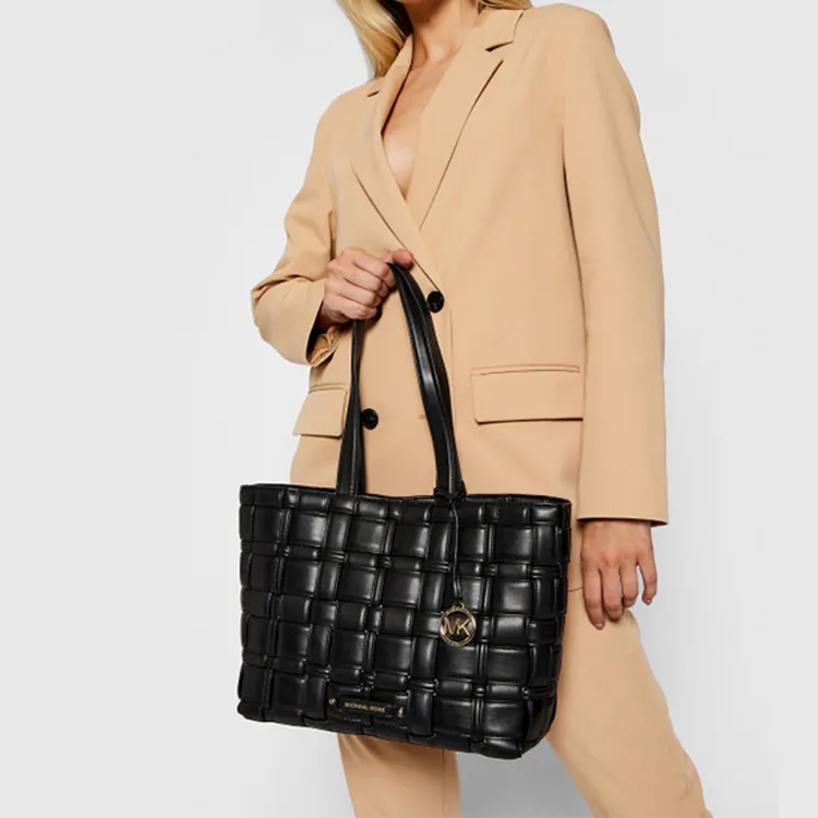 MICHAEL KORS Ivy Leather Shoulder Bag Women's Black-4
