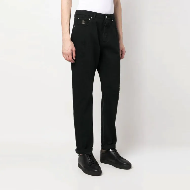 Brunello Cucinelli Distressed Straight Leg Jeans-3