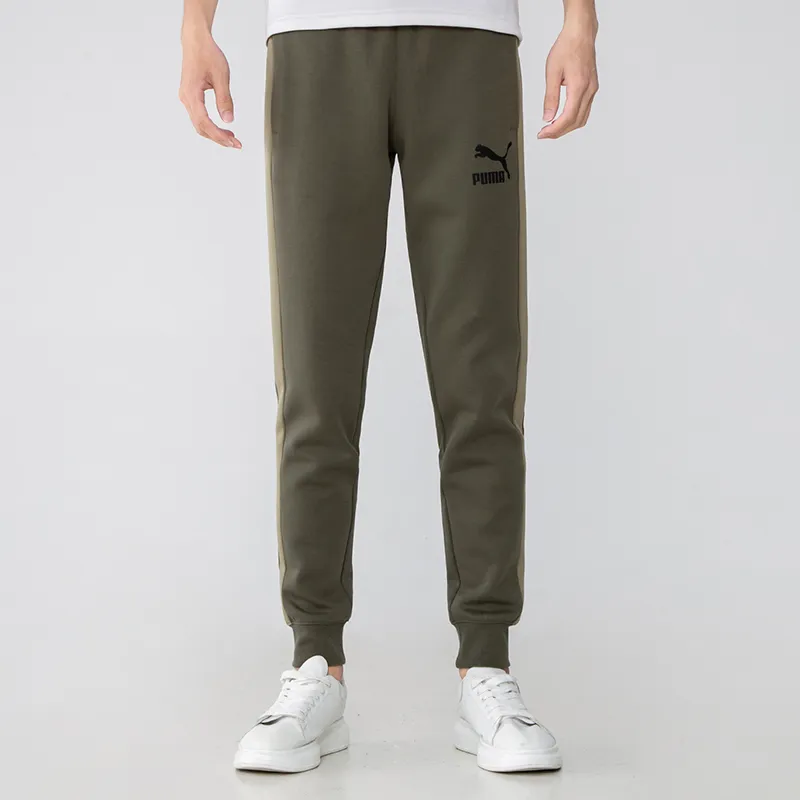 PUMA Knitted Sweatpants Men Olive Green-2