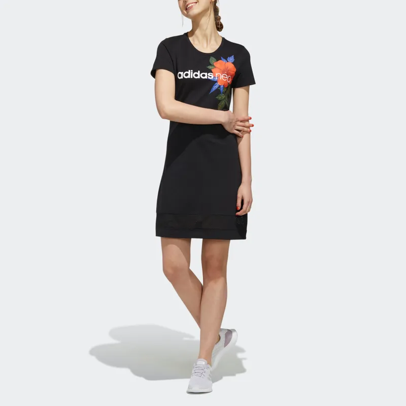 Adidas Neo Short Sleeved Dresses Women's Black-2