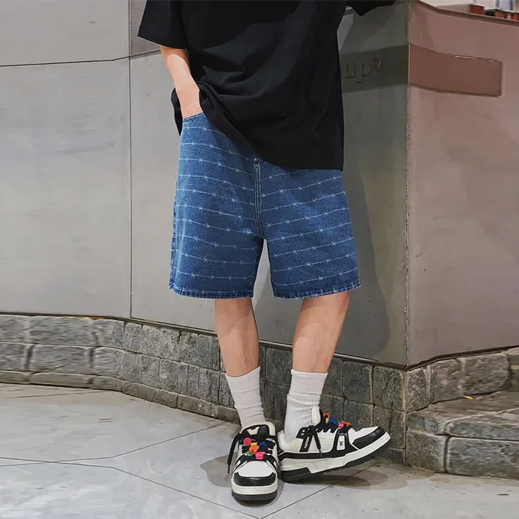 LOOKUN Casual Shorts Men Blue-2