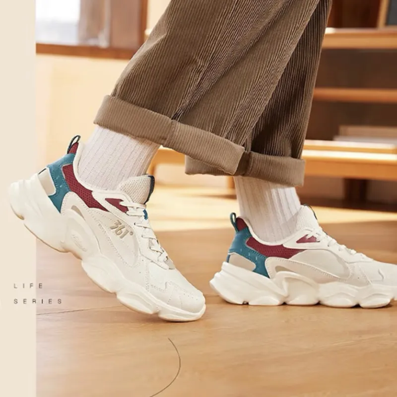 361° Anti-Slip Wear-Resistant Low-Top Padded Casual Shoes Men's Advanced Red-5