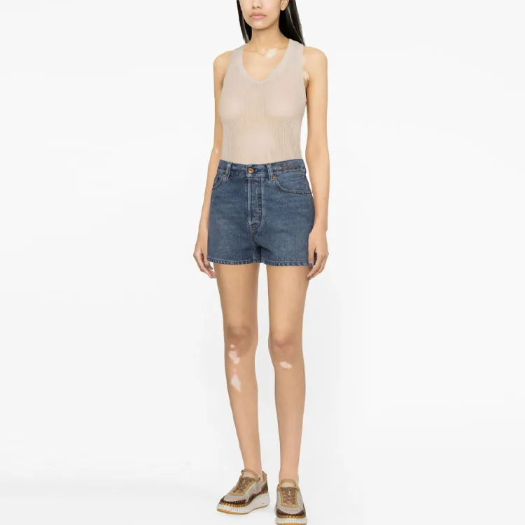 Chloé High-waisted Denim Shorts-1