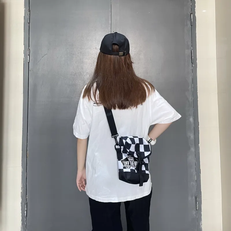 Vans Polyester Crossbody Bag Regular Unisex Black White-3
