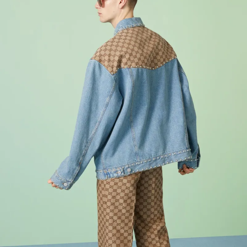 GUCCI Logo-print Panelled Denim Jacket-3