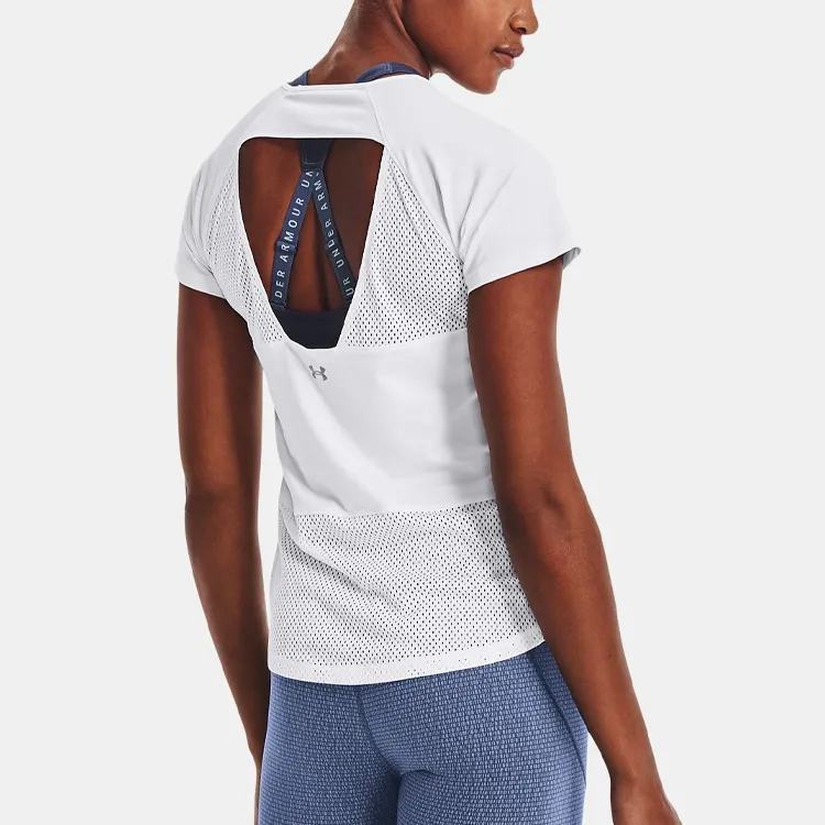Under Armour BreatheBreathelu Raglan Sleeve T Shirt Women's White-4