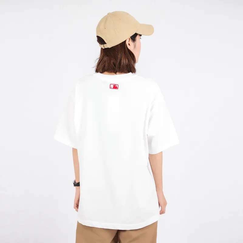 MLB Heart Overfit Straight T Shirt Unisex White-3