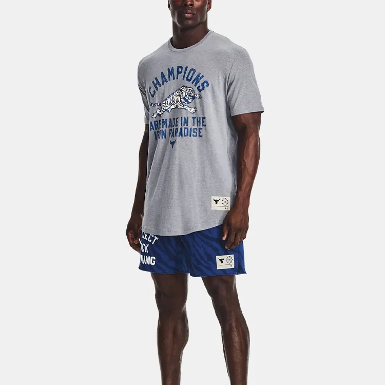 Under Armour T Shirt Men's Steel Heather Light Gray-2