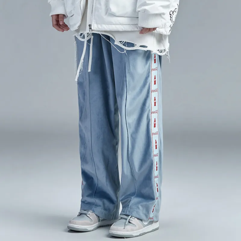 Coca cola X Guuka Casual Pants Unisex Dusty Blue-5