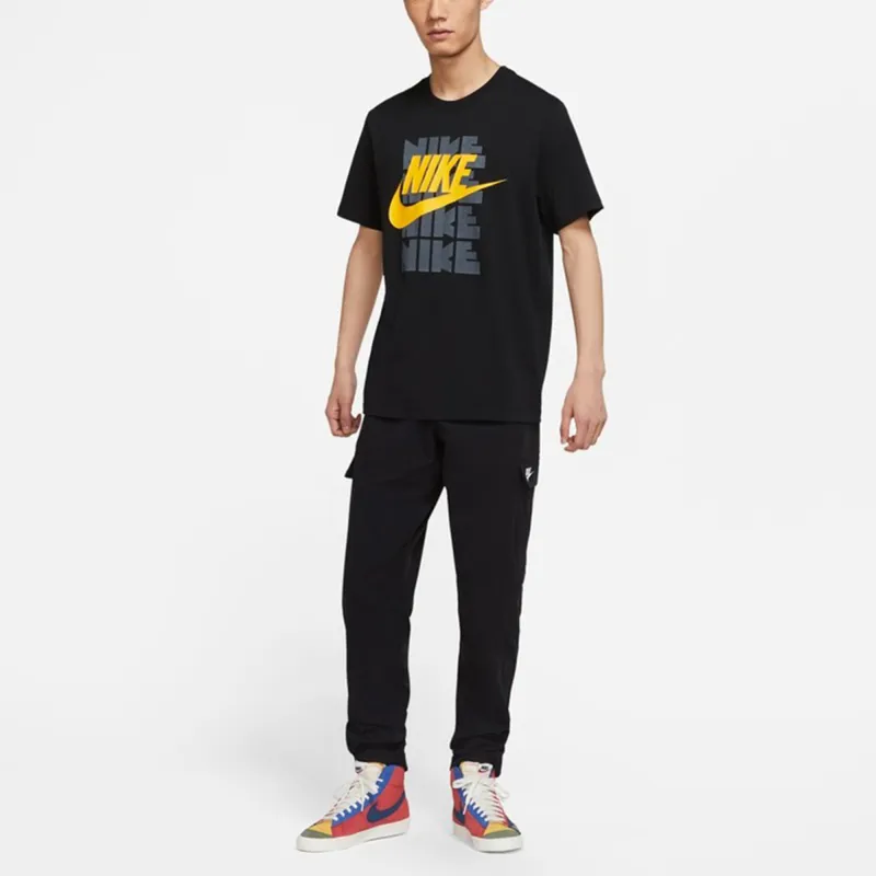 Nike T Shirts Men Black-3