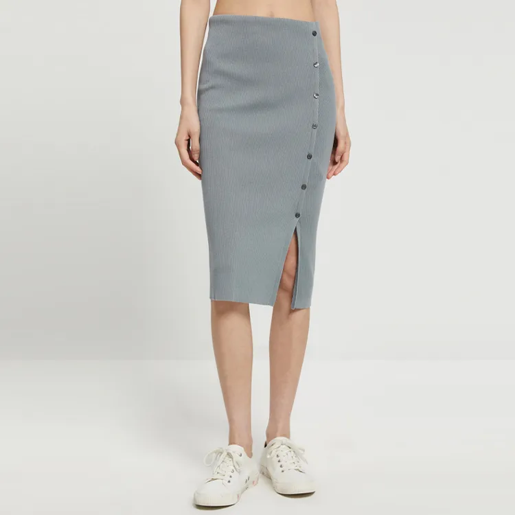 CK/Calvin Klein Knit Long Skirts Women's Gray-2