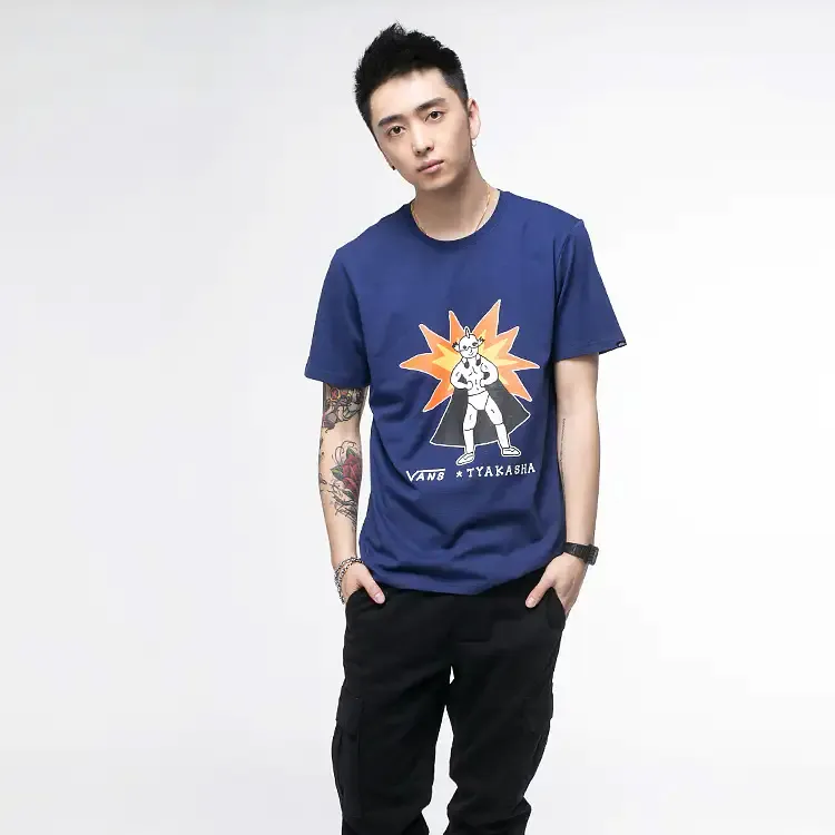 Vans Tyakasha Top T Shirts Men Blue-2