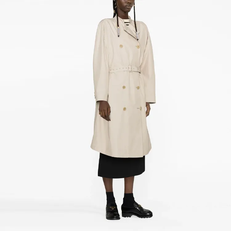 PRADA Double Breasted Belted Trench Coat-3