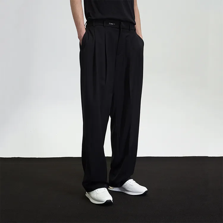 Unawares. Straight Casual Pants Unisex Black-4