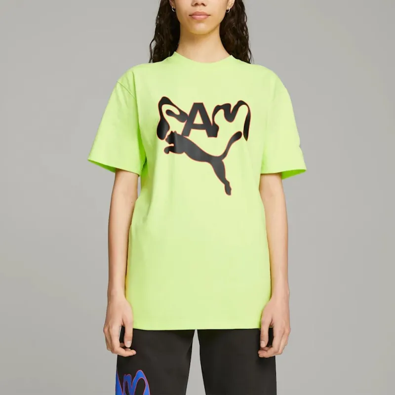PUMA X P.A.M. Co-branded Version T-Shirts Unisex Neon Green-3