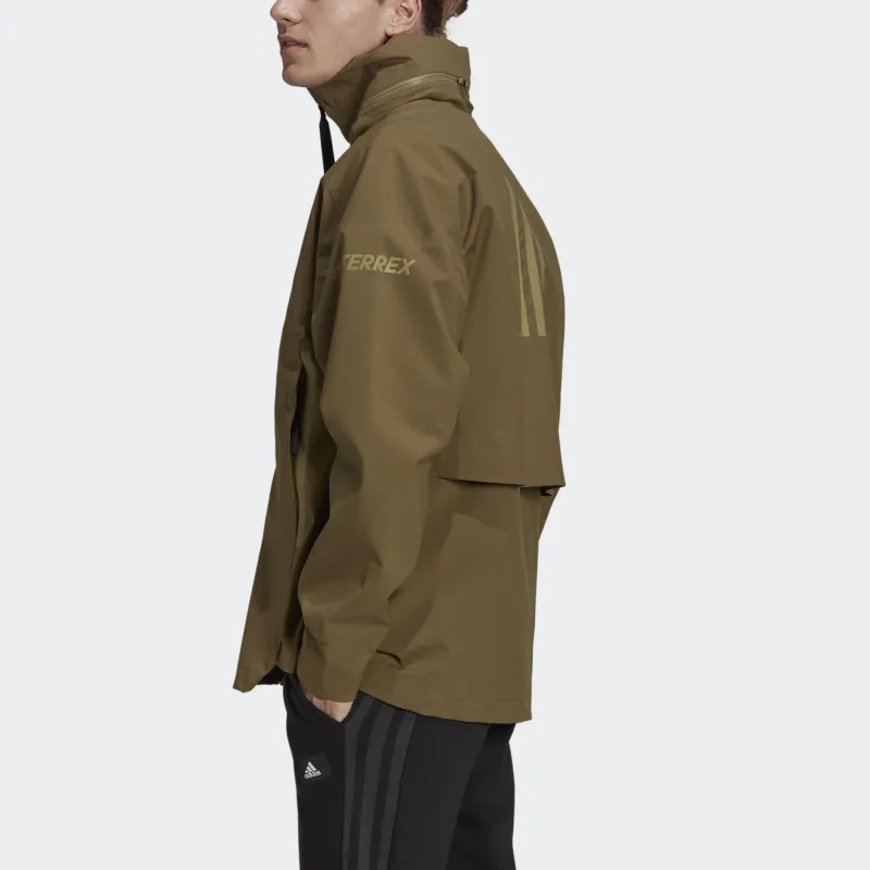 Adidas MYSHELTER Jackets Men Dark Olive Green-4