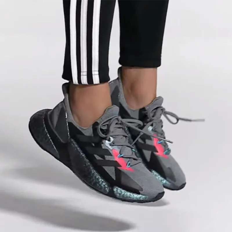 Adidas X9000l4 Anti Slip Wear Resistant Low Top Running Shoes Gray Black Teenagers-6
