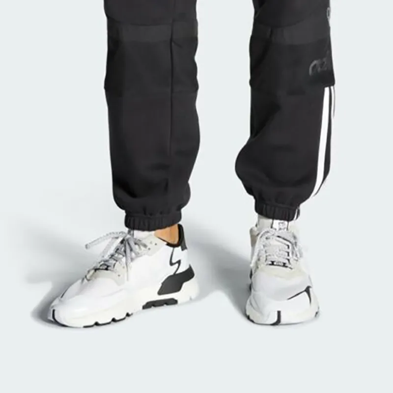 Adidas Originals Nite Jogger Abrasion Resistant Mid Top Kids Lifestyle Shoes White Black Teenagers-6