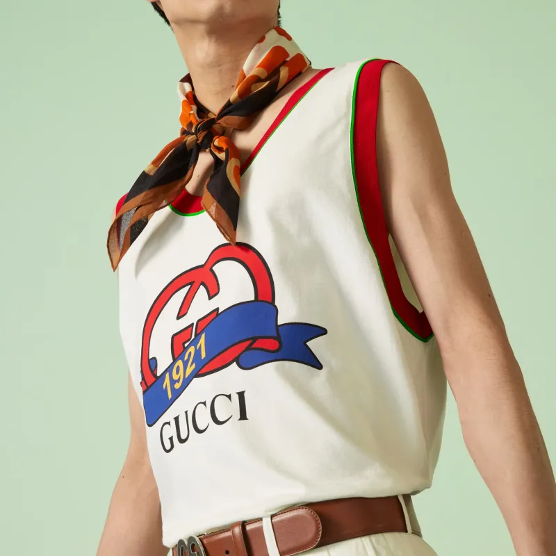 GUCCI Interlocking G 1921 Print Tank Top-3