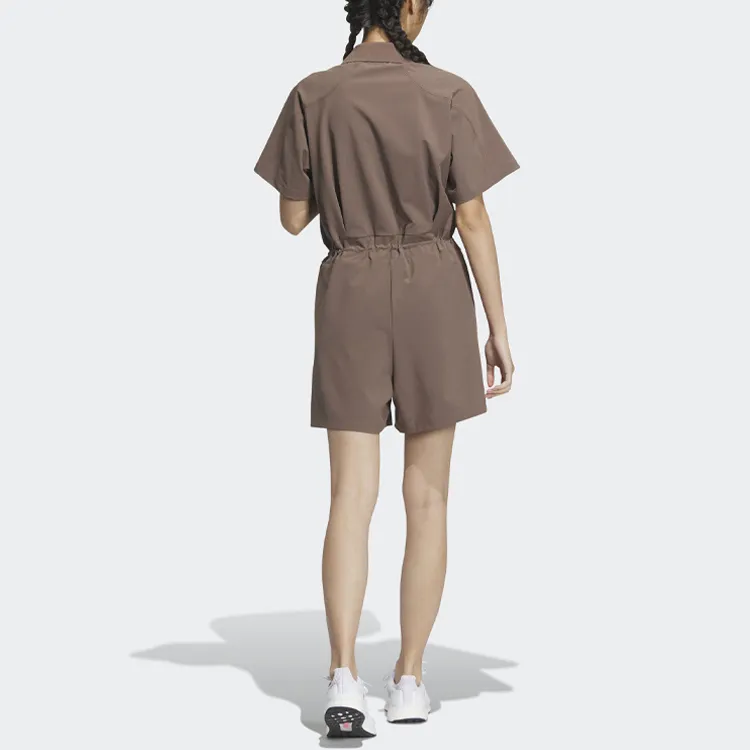 adidas Future Of Tech Short-Sleeve Jumpsuit Coffee-2