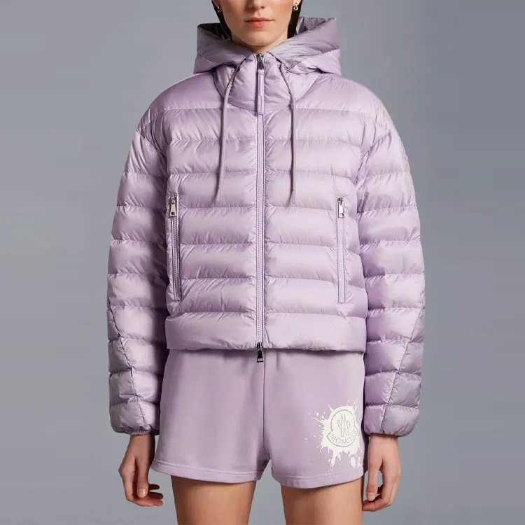 Moncler Cropped Coats Women's Lilac-2