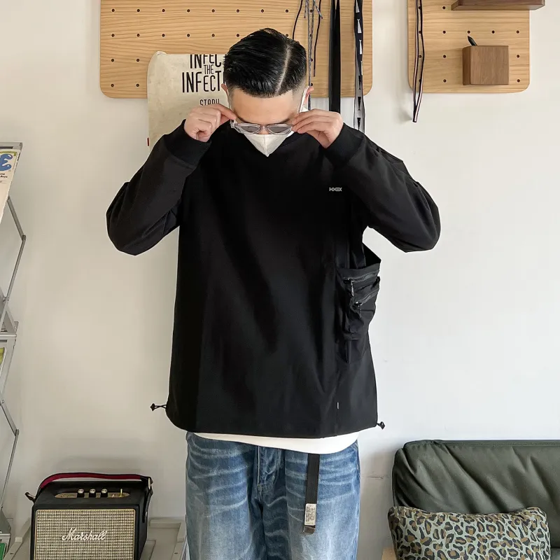 VIP Crew Neck Loose Fit Sweatshirt Unisex Black-5