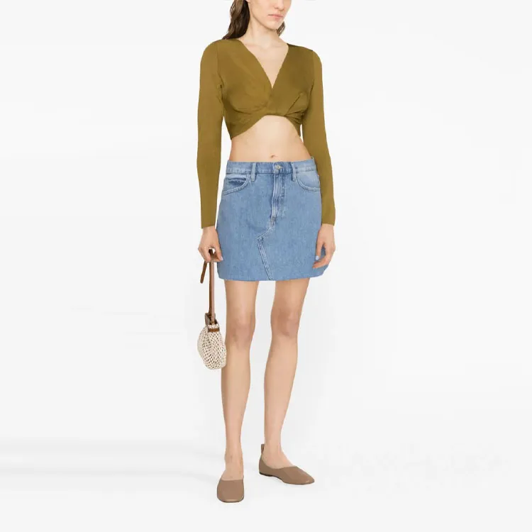 FRAME A Line Mini Denim Skirt-1