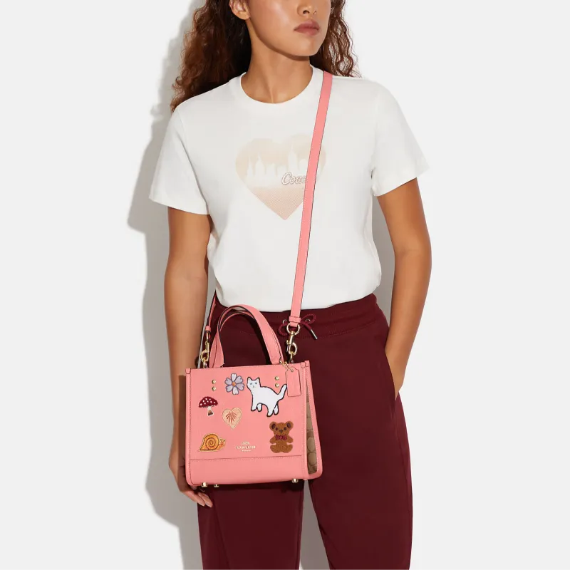 COACH Dempsey Cow Leather Tote Bag Shopping Bag Shoulder Bag Crossbody Bag Handbag Small Size Women's Candy Pink-3