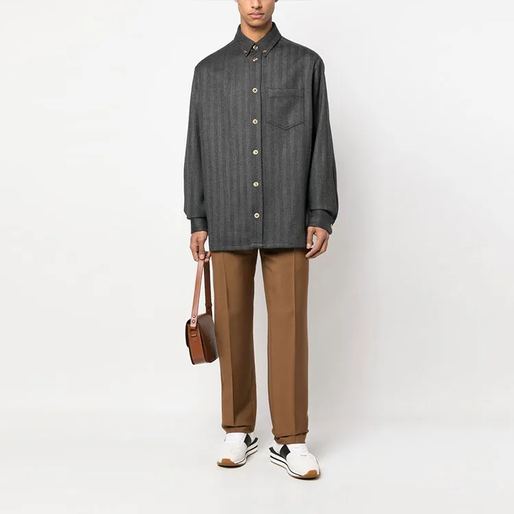 VERSACE SS23 Holiday Casual Pants Men's Brown-1