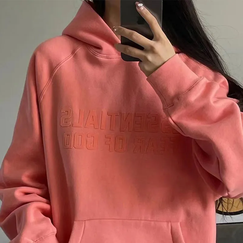 Fear Of God Essentials Sweatshirt Unisex Coral Red-1
