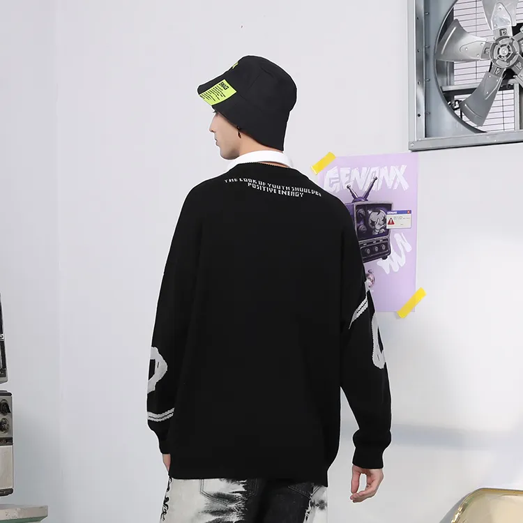 GENANX Sweaters Unisex Black-4
