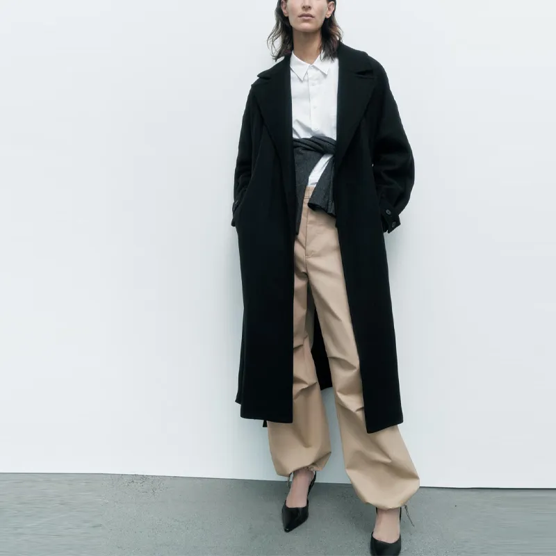 ZARA Coats Women's Black-2