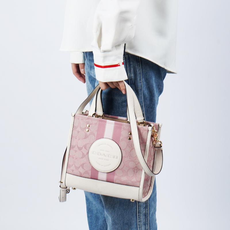 COACH Dempsey Tote Bag 22 In Signature Jacquard With Stripe
