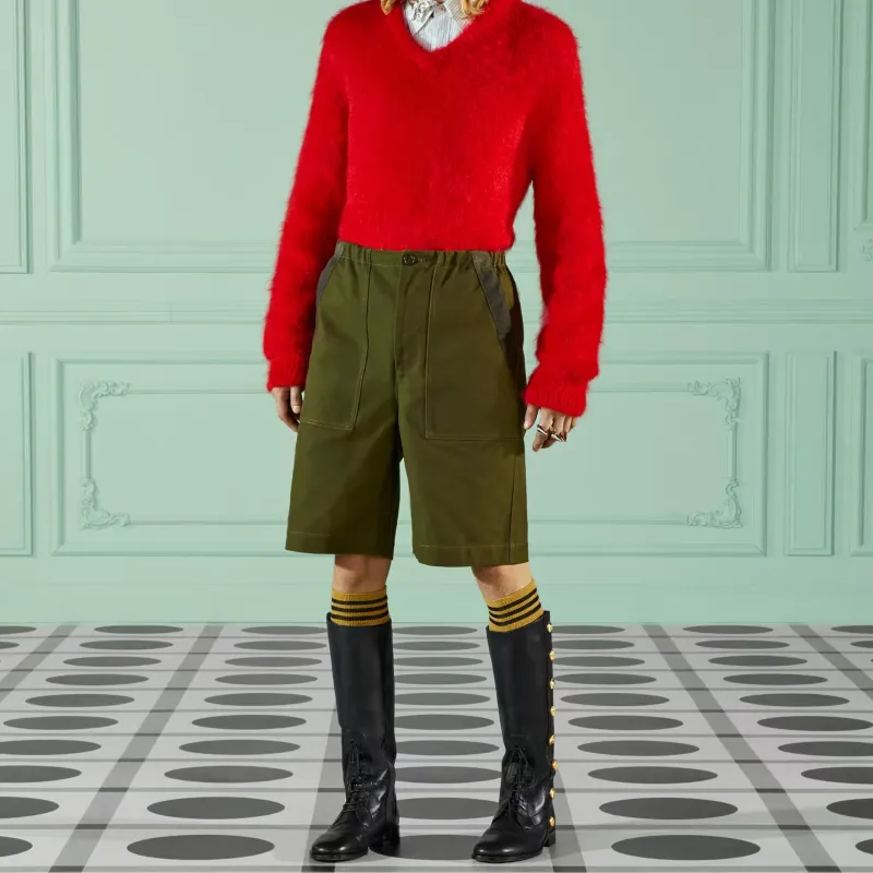 GUCCI Casual Shorts Men Green-3