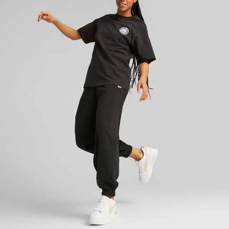 PUMA DOWNTOWN Drop Shoulder Sleeve T Shirt Women's Black-2