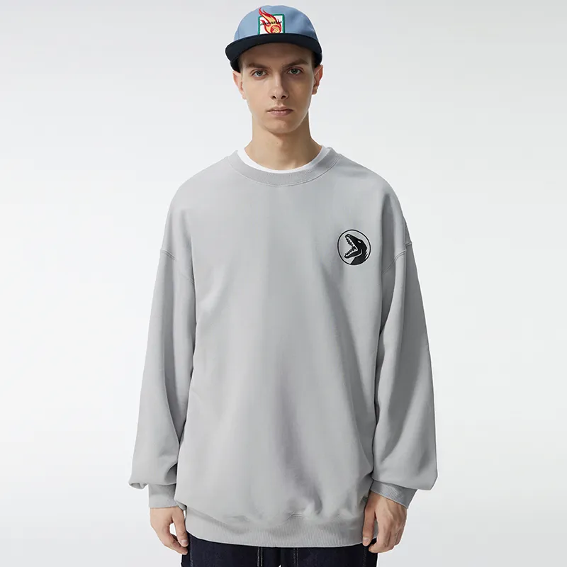 COPPOLELLA Crew Neck Loose Fit Regular Sweatshirt Unisex Gray-2