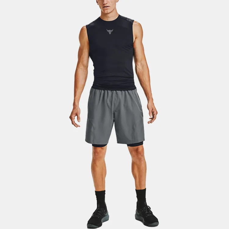 Under Armour Fitted Shorts Men's Peach Gray-4