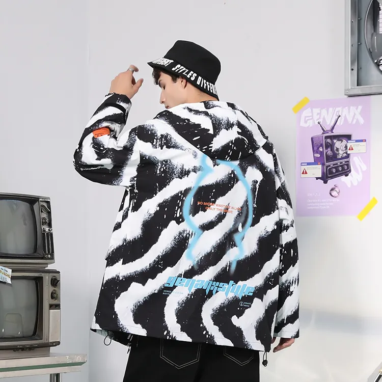 GENANX Jackets Unisex Black/White-4