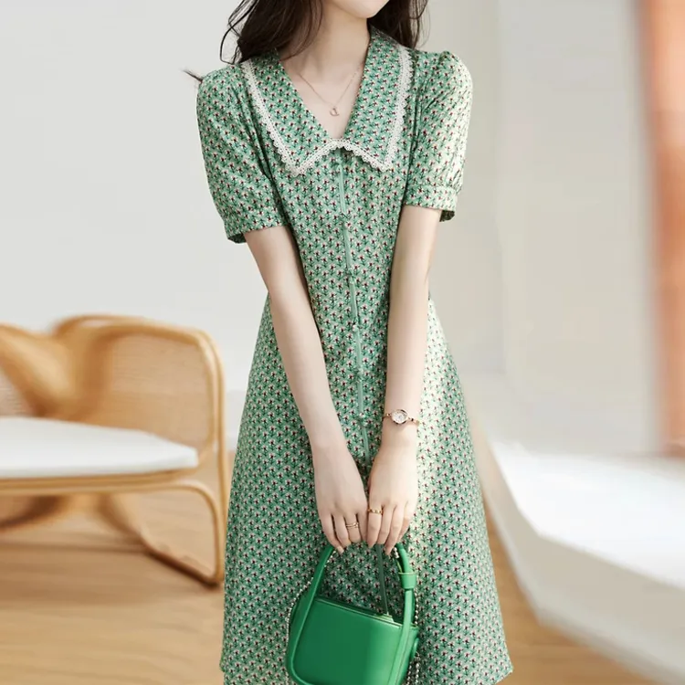 Dme Short Sleeved Dresses Women's Green-1