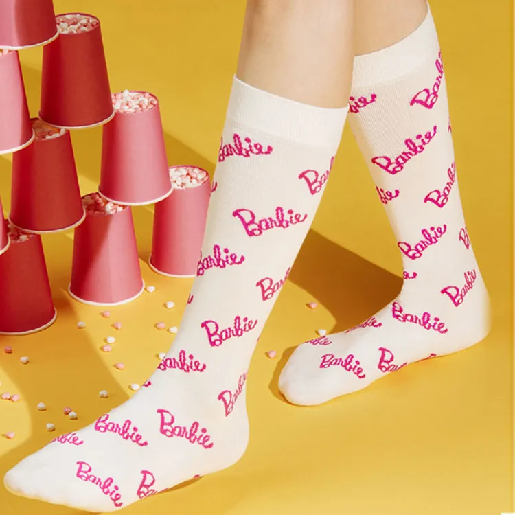 MISS CURIOSITY x Barbie/, Mid Calf Socks Women's 2 Pack-1