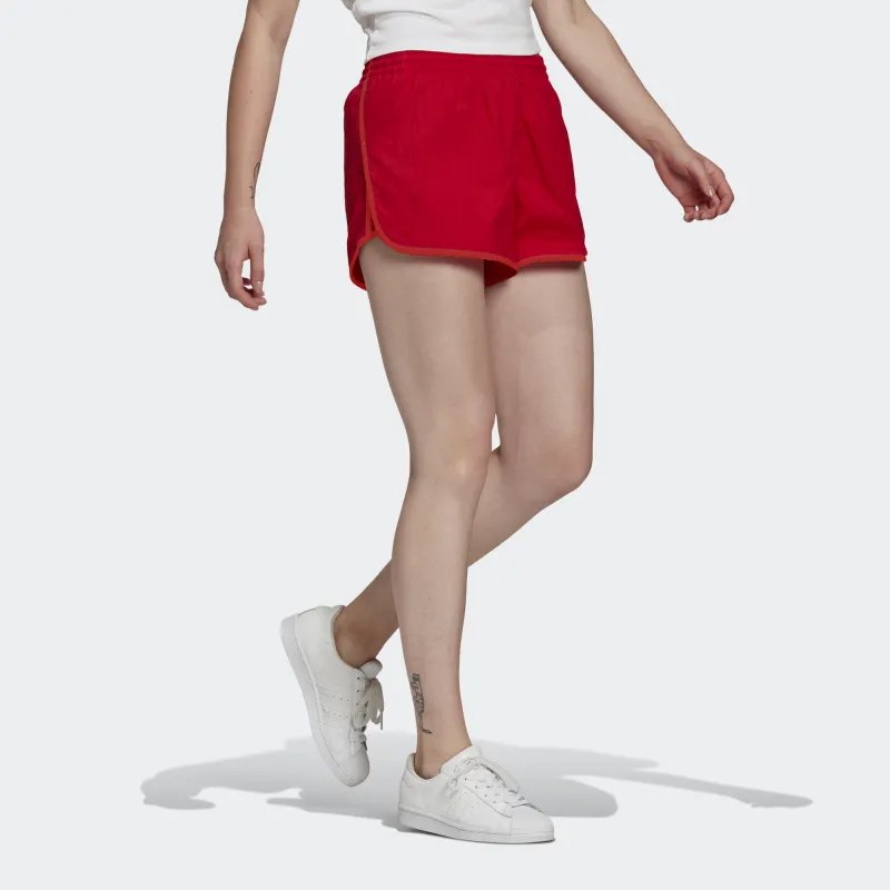 Adidas Originals 3 Stripes Casual Shorts Women's Red-3